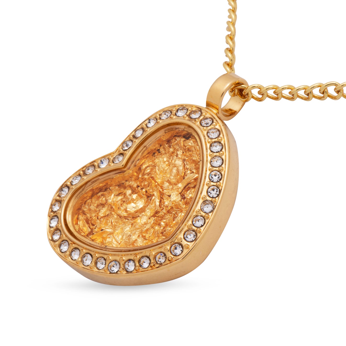 GOLD PENDANT DIA HEART OFFSET