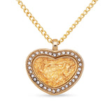 Gold Crystal Heart Pendant