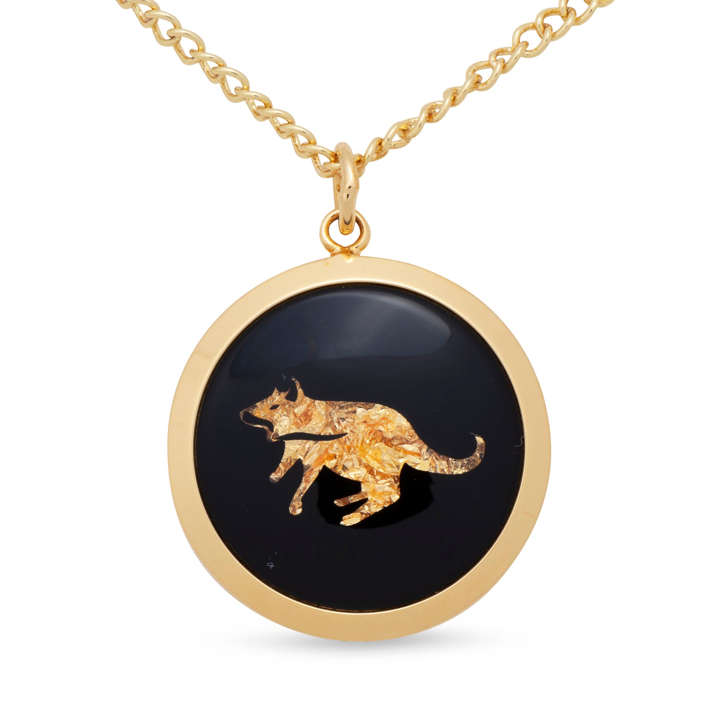 Tasmanian Devil Gold Leaf Pendant