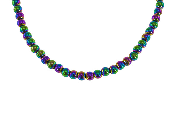 Iron Ore Rainbow Bead Necklace