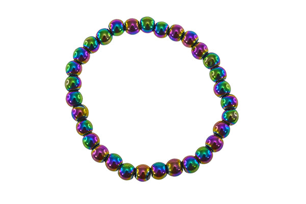 Iron Ore Rainbow Bead Bracelet