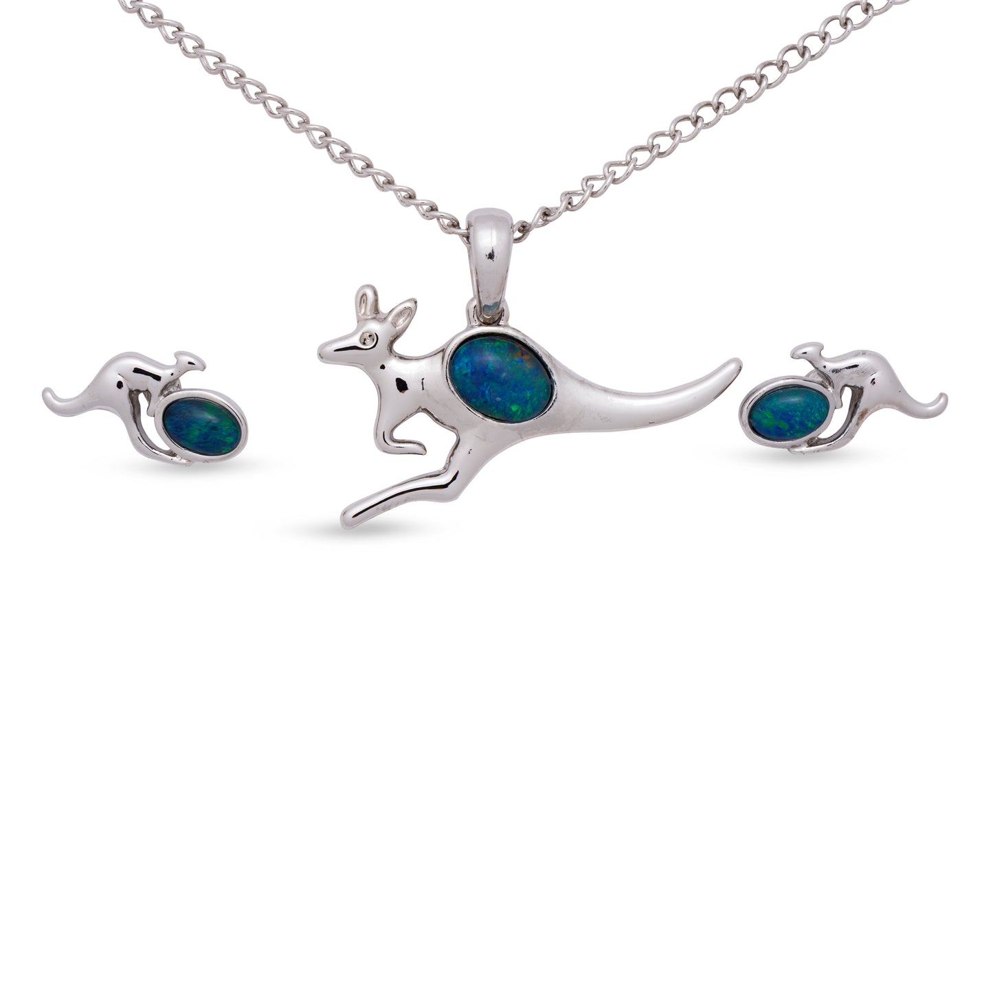 Kangaroo Silver Opal Set