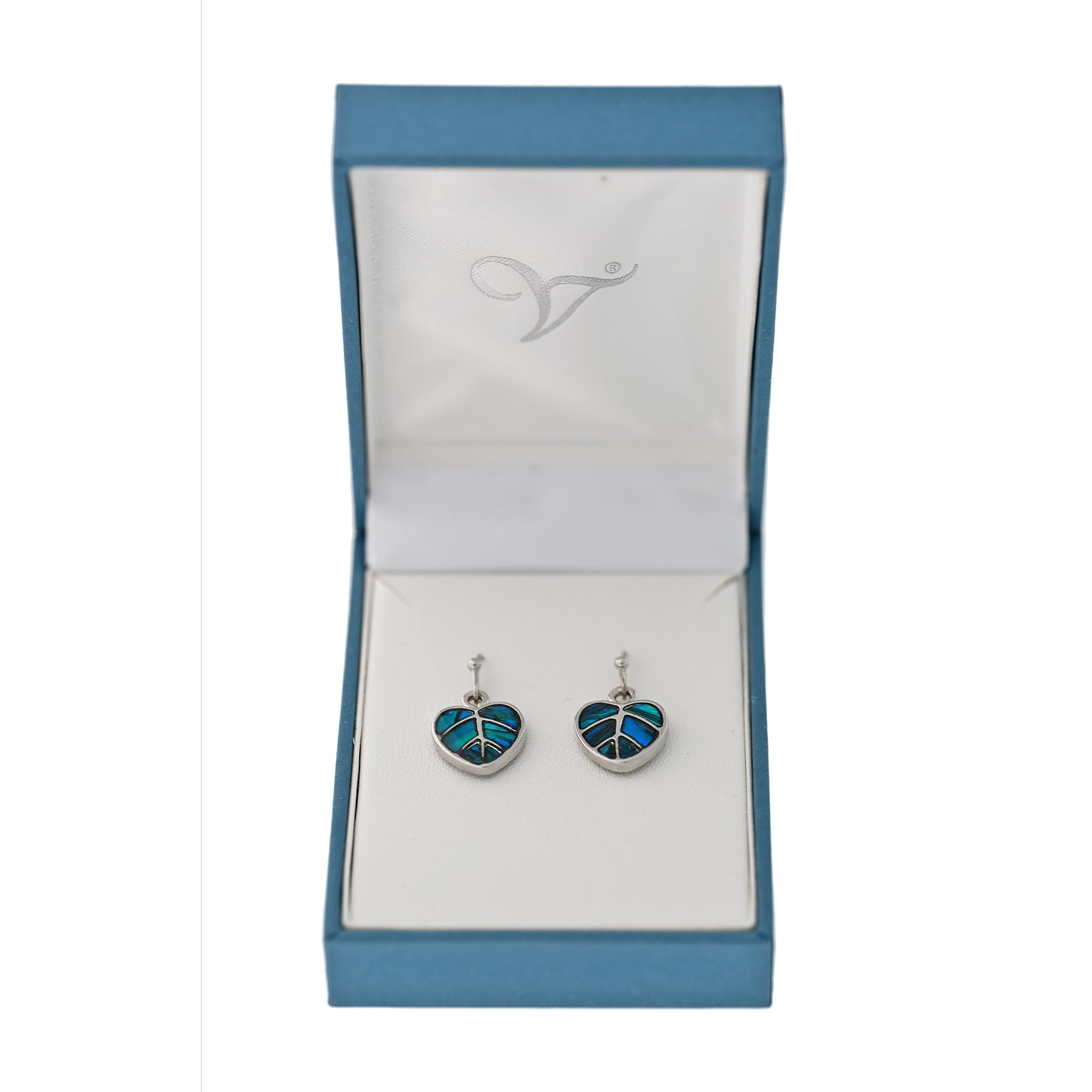 Paua Shell Heart Drop Earrings