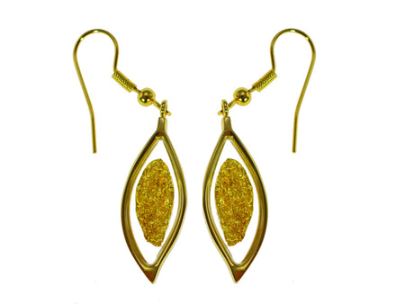 Gold Filled Earrings Leaf On Hook