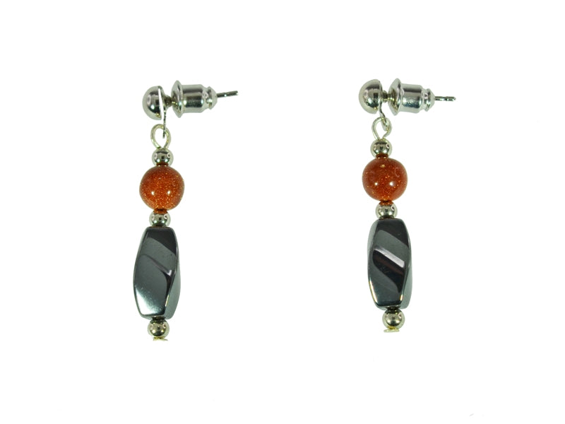 Iron Ore Gold Sandstone Earring