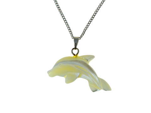 Mop Dolphin On Silver Chain