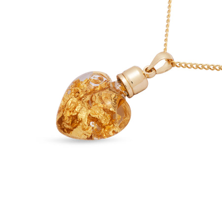 GLASS GOLD SMALL HEART PENDANT