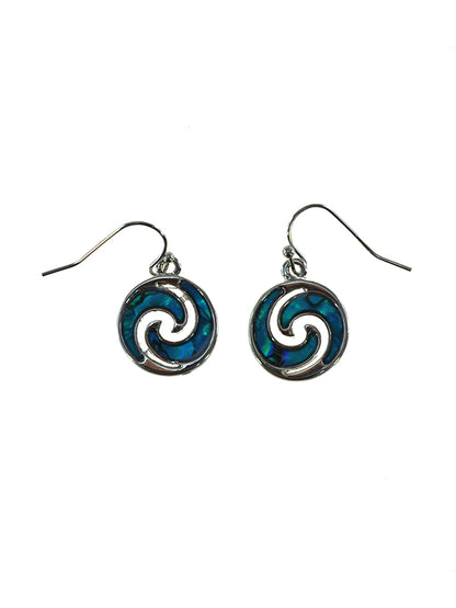 Paua Shell Round Earrings