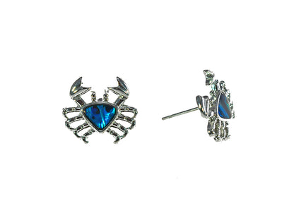 Paua Shell Crab Stud Earrings