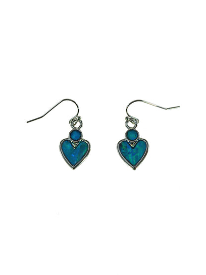 Paua Shell Heart Drop Earrings