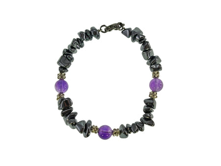 IRON ORE AMETHYST CHIP BRACELET