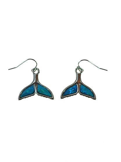 Paua Shell Whale Tail Earrings