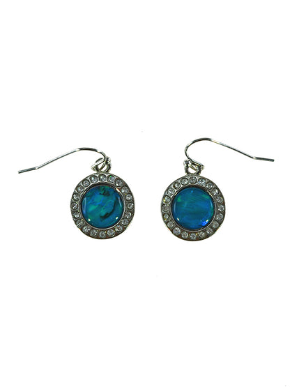 Paua Shell Diamante Earrings