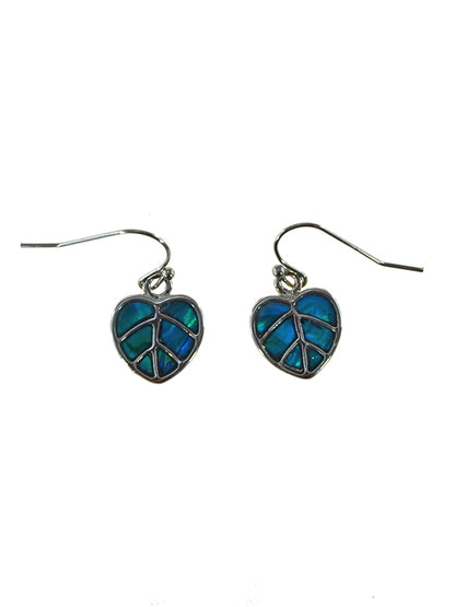 Paua Shell Heart Drop Earrings