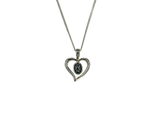 IRON ORE HEART PENDANT SILVER