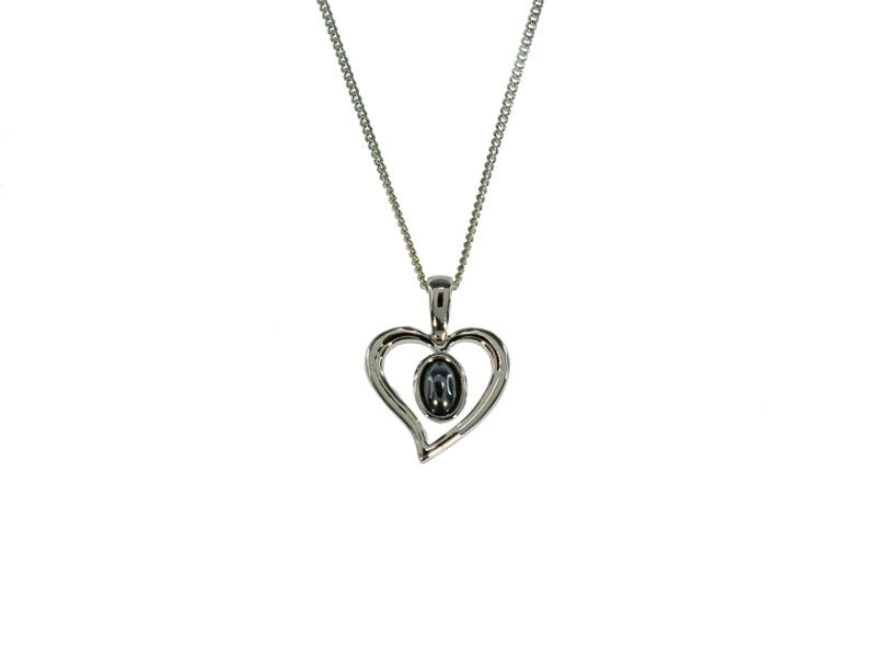 IRON ORE HEART PENDANT SILVER