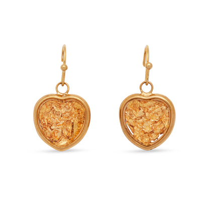 Gold Filled Earrings Heart On Hook