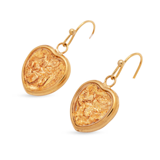Gold Filled Earrings Heart On Hook