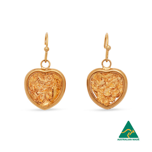 Gold Filled Earrings Heart On Hook