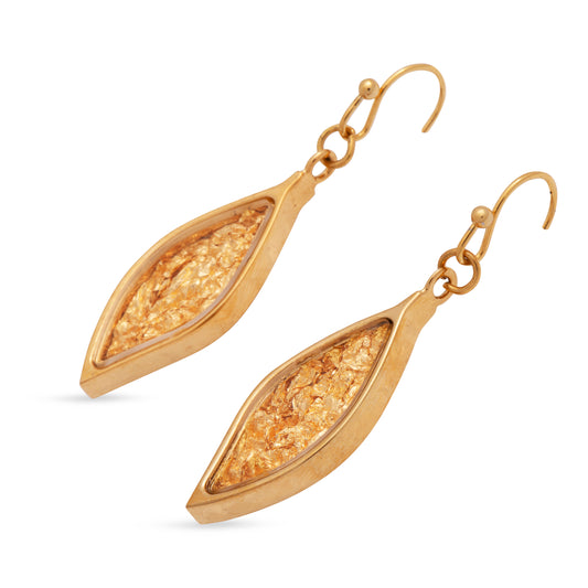 Gold Filled Earrings Leaf On Hook