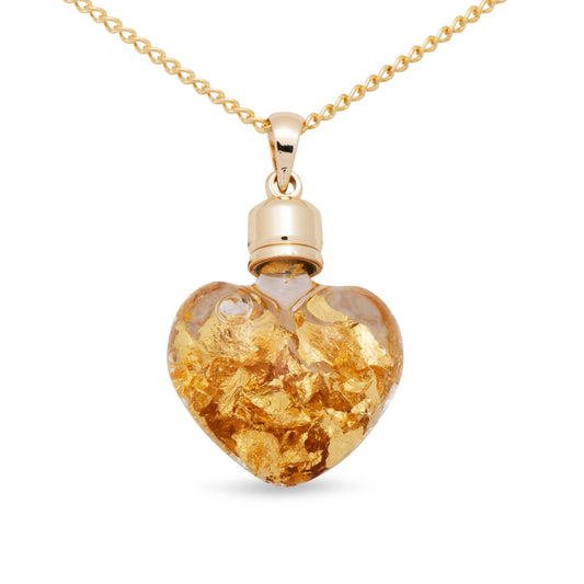 GLASS GOLD SMALL HEART PENDANT