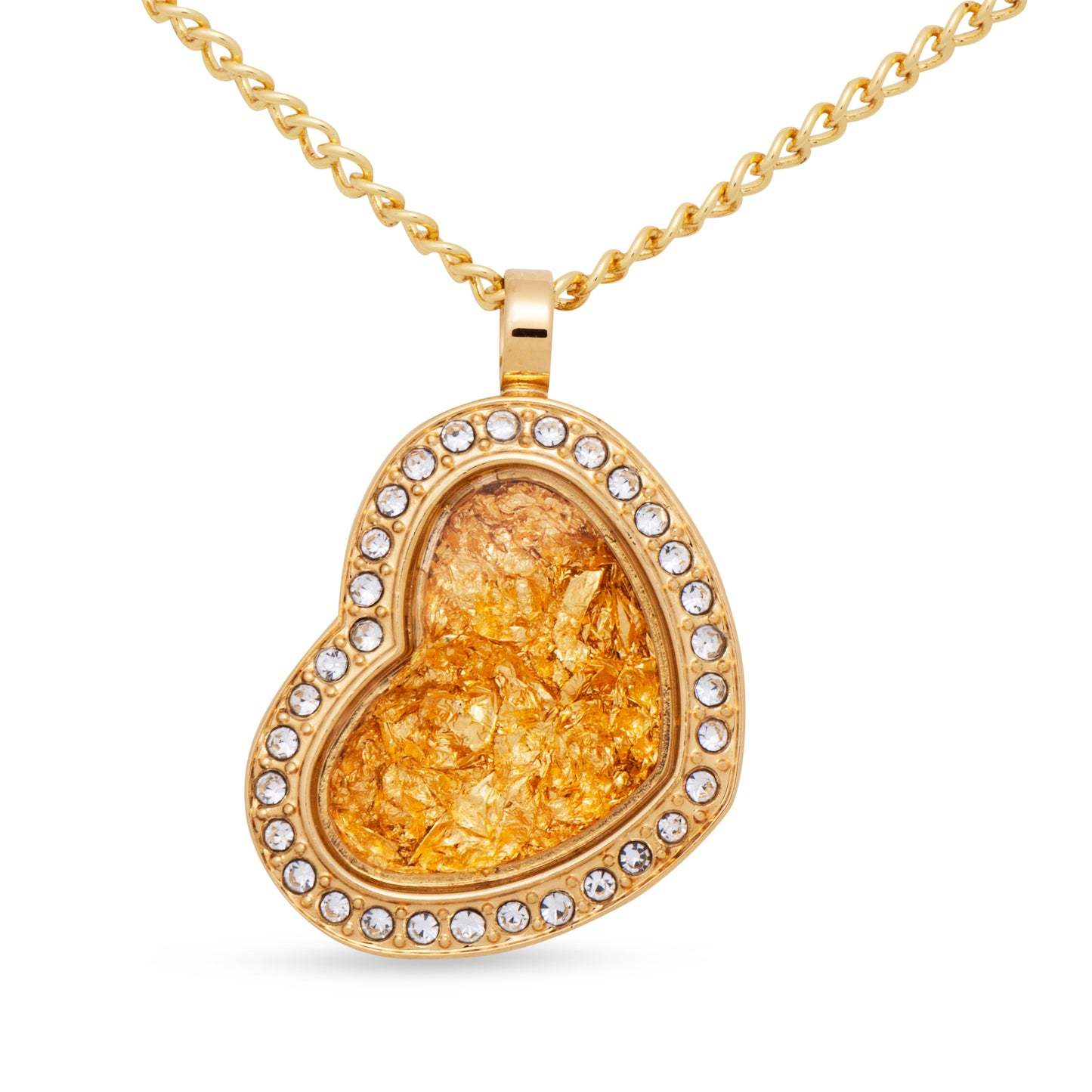 GOLD PENDANT DIA HEART OFFSET