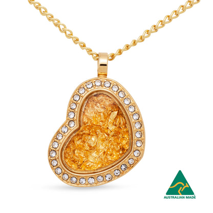 GOLD PENDANT DIA HEART OFFSET