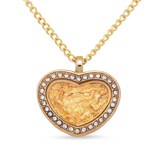 Gold Crystal Heart Pendant