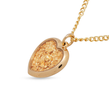 Ebony Small Gold Leaf Heart Pendant