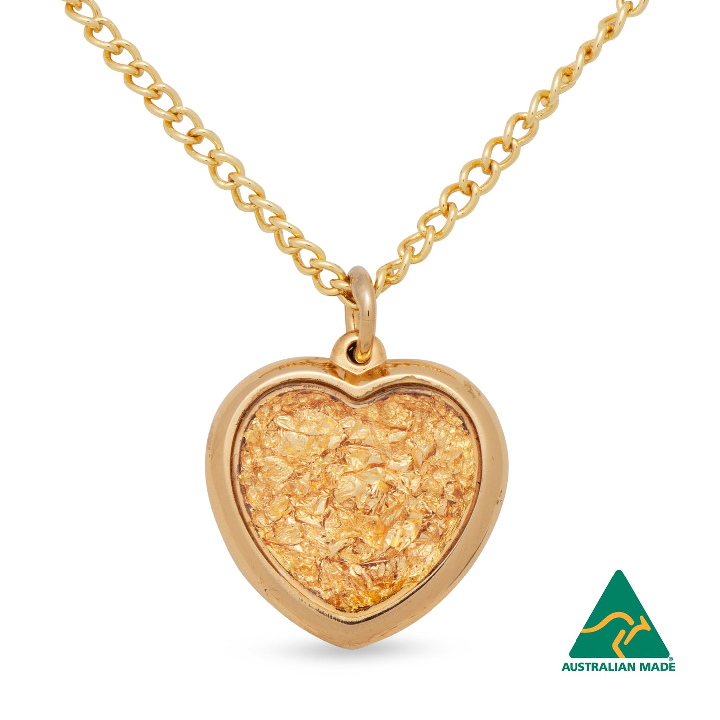 Ebony Small Gold Leaf Heart Pendant