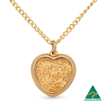 Ebony Small Gold Leaf Heart Pendant