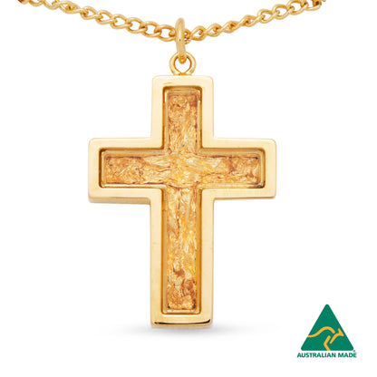 Cross Gold Leaf Pendant