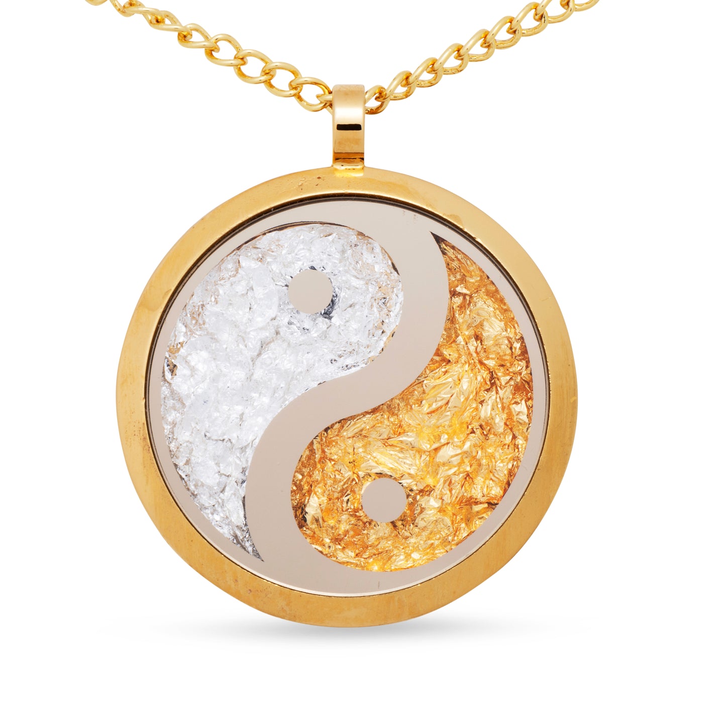 Yin Yang Large Gold Leaf Pendant