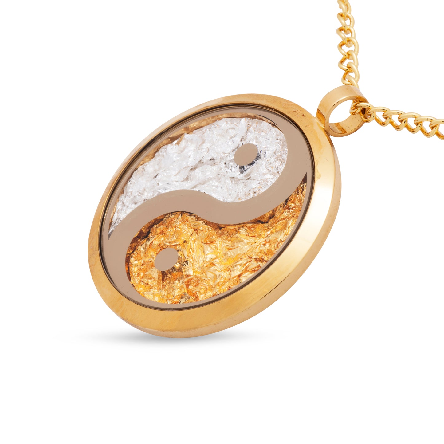 Yin Yang Large Gold Leaf Pendant