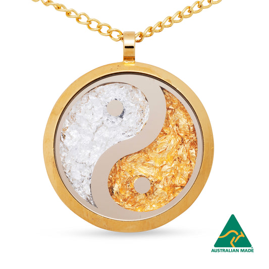 Yin Yang Large Gold Leaf Pendant