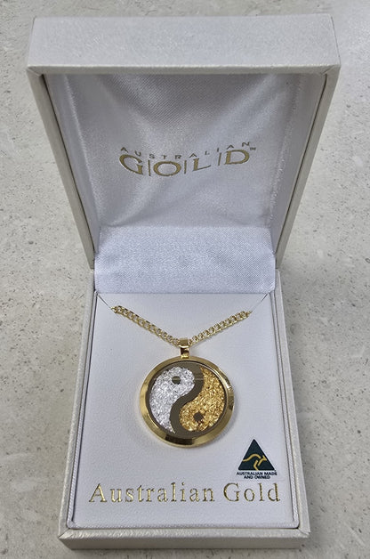 Yin Yang Large Gold Leaf Pendant