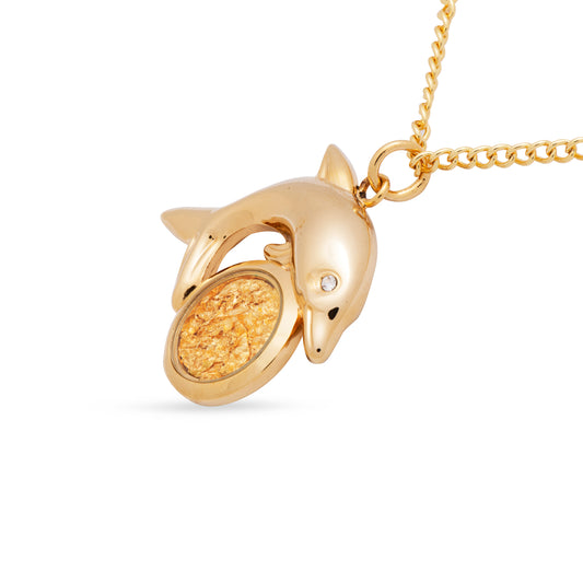 Dolphin Gold Leaf Pendant