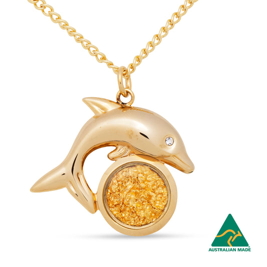 Dolphin Gold Leaf Pendant
