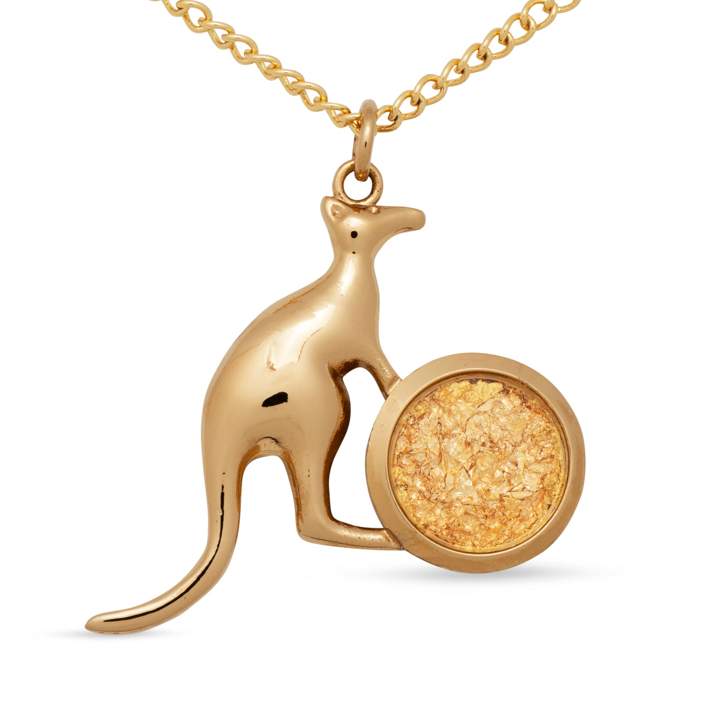 Kangaroo Gold Leaf Pendant