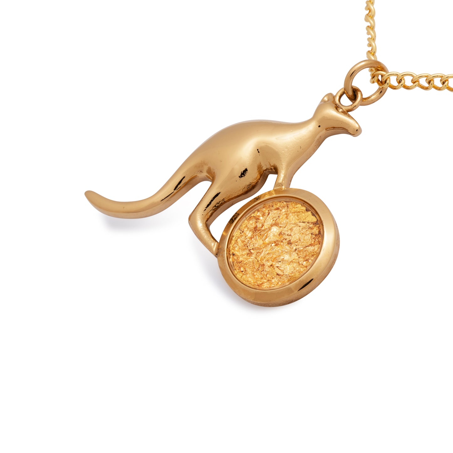 Kangaroo Gold Leaf Pendant