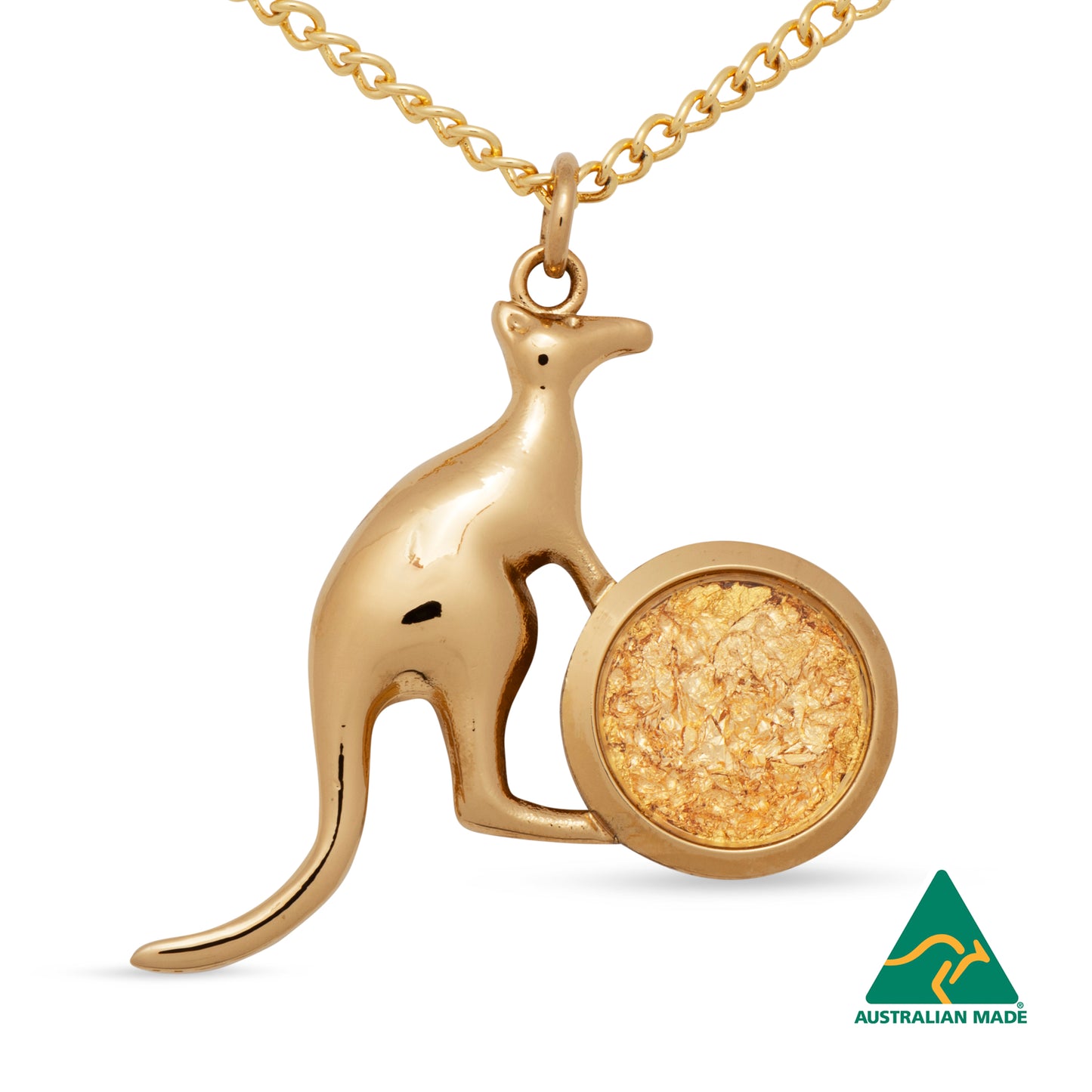 Kangaroo Gold Leaf Pendant