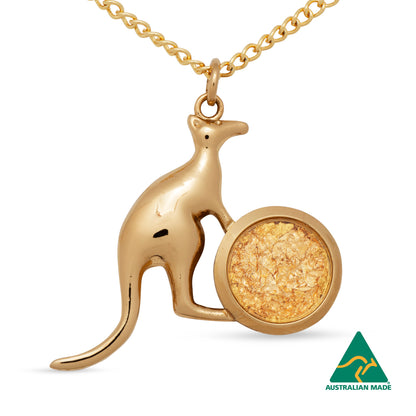 Kangaroo Gold Leaf Pendant