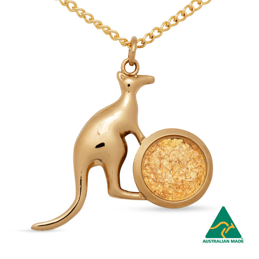 Kangaroo Gold Leaf Pendant