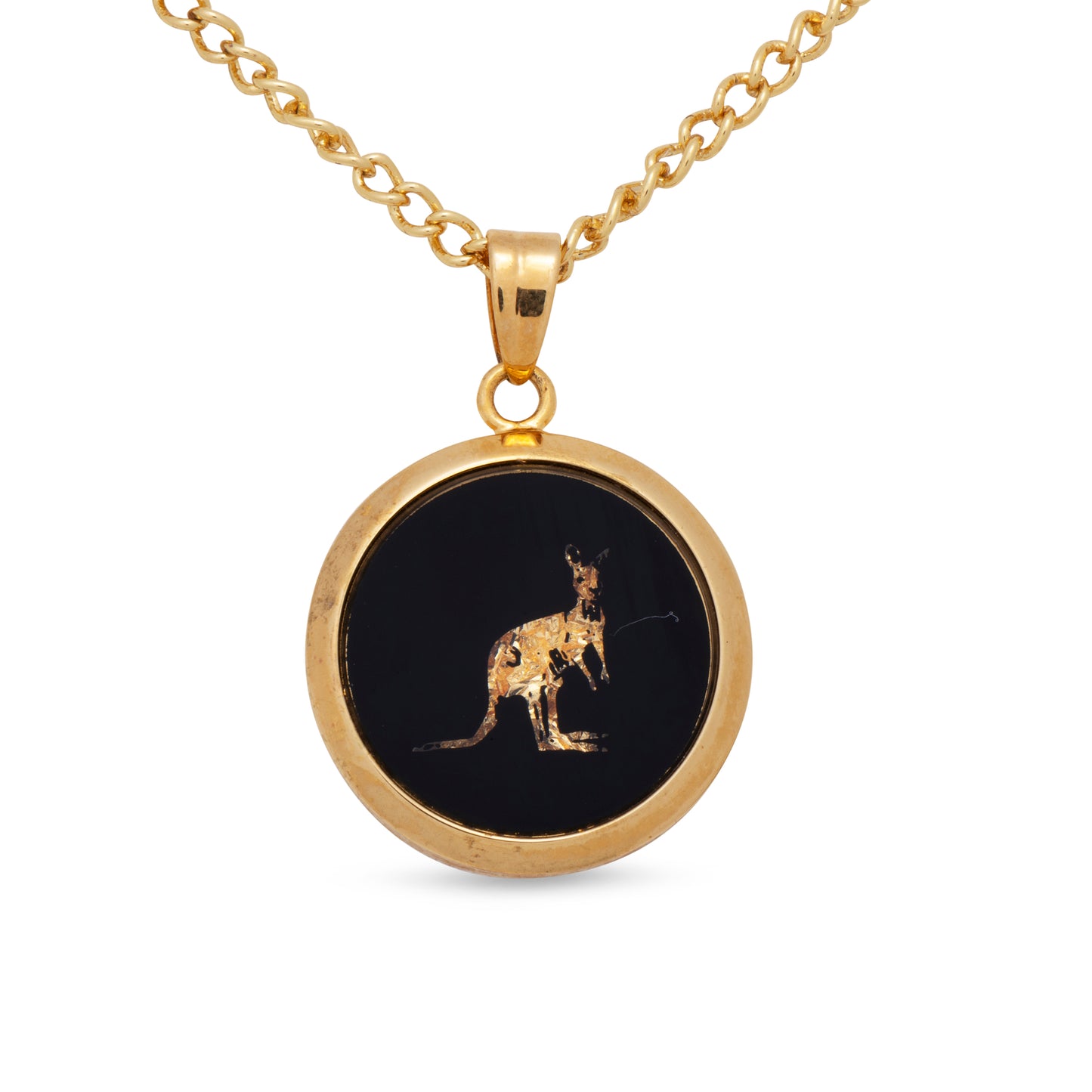 Kangaroo Small Gold Leaf Pendant