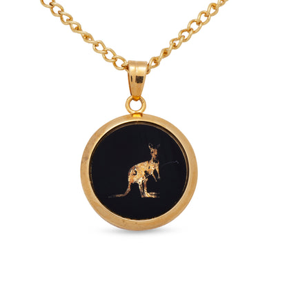 Kangaroo Small Gold Leaf Pendant