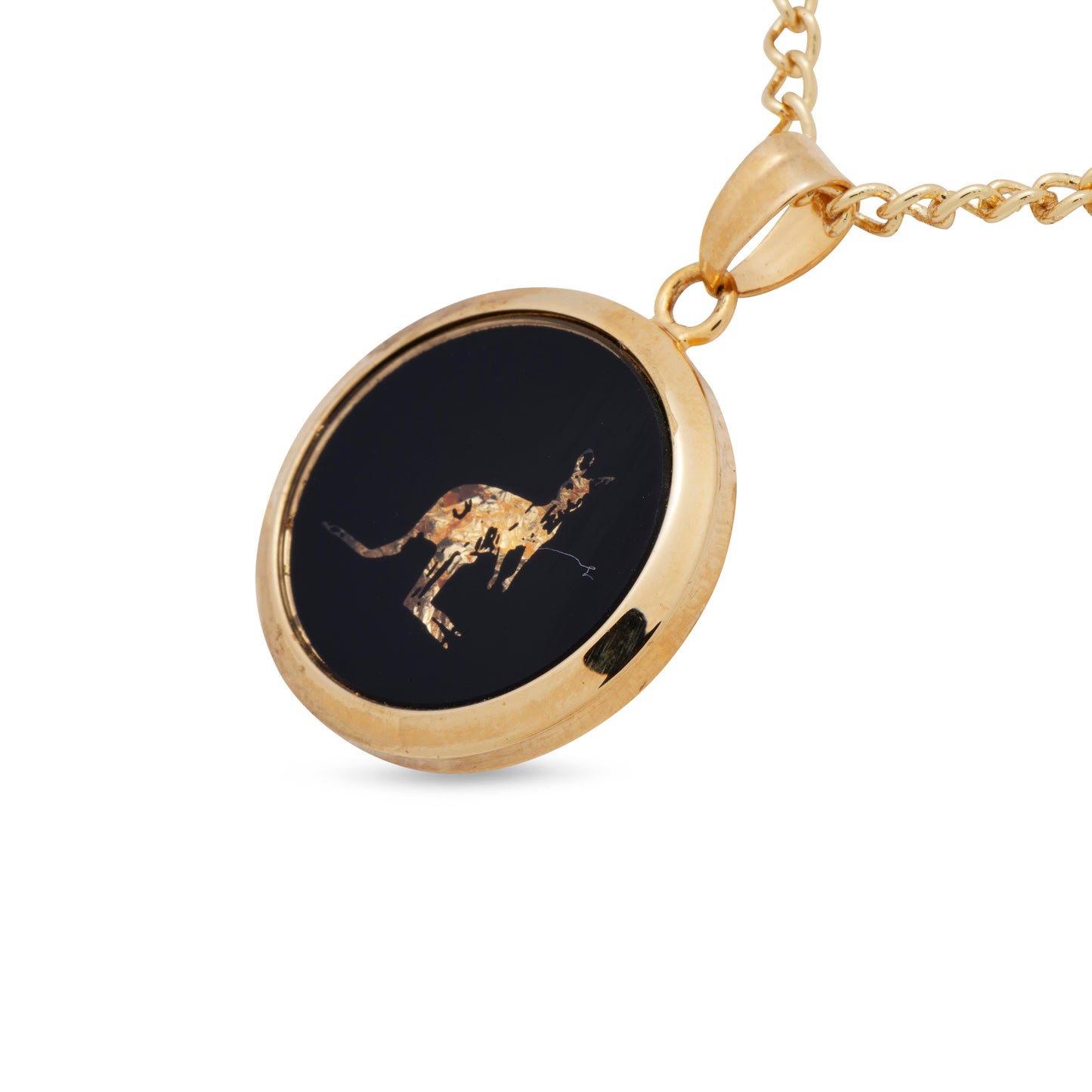 Kangaroo Small Gold Leaf Pendant