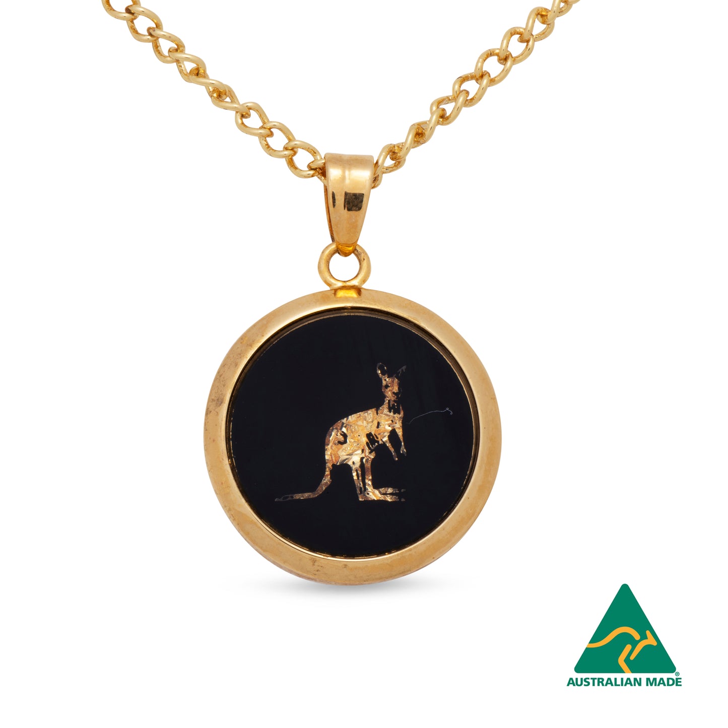 Kangaroo Small Gold Leaf Pendant