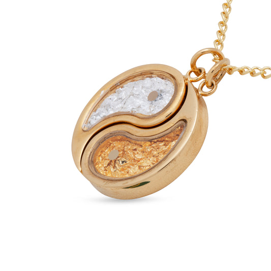 Yin Yang Gold Leaf Pendant 2 Part