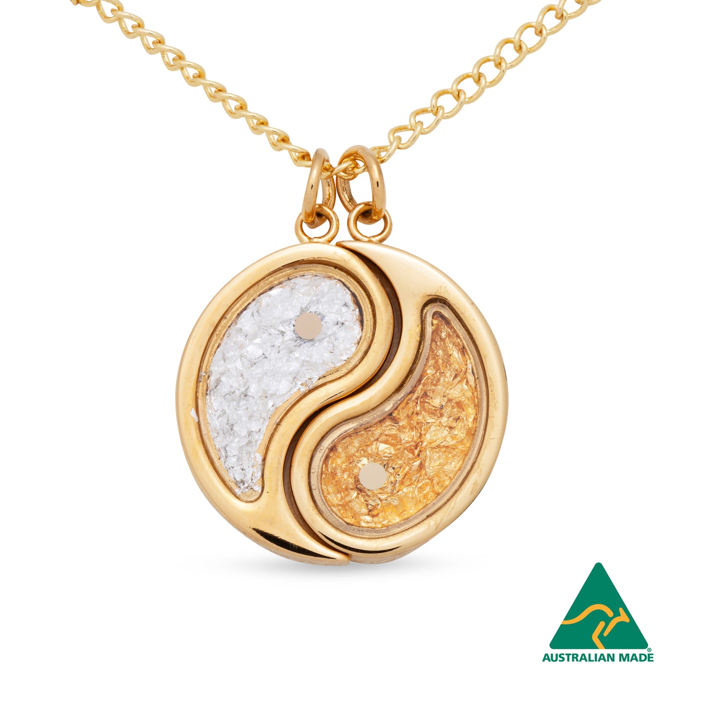 Yin Yang Gold Leaf Pendant 2 Part
