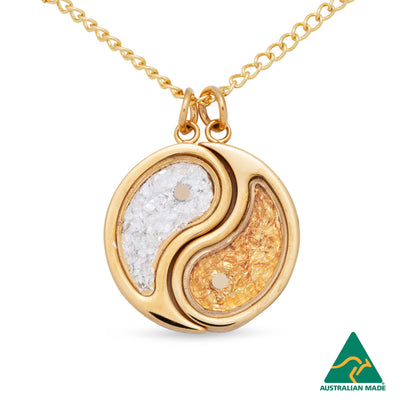 Yin Yang Gold Leaf Pendant 2 Part